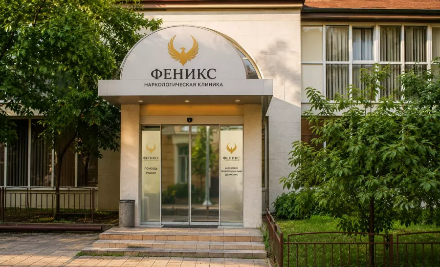 Вход в наркологическую клинику «Феникс» в Пошехонье